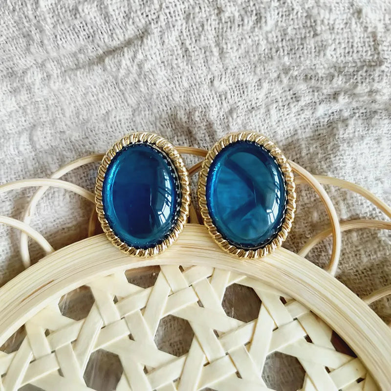 Ear Clip Without Ear Hole Women's Summer Ear Bone Clip Light Luxury Small Opal Heart Resin Stone Earrings Temperament Versatile