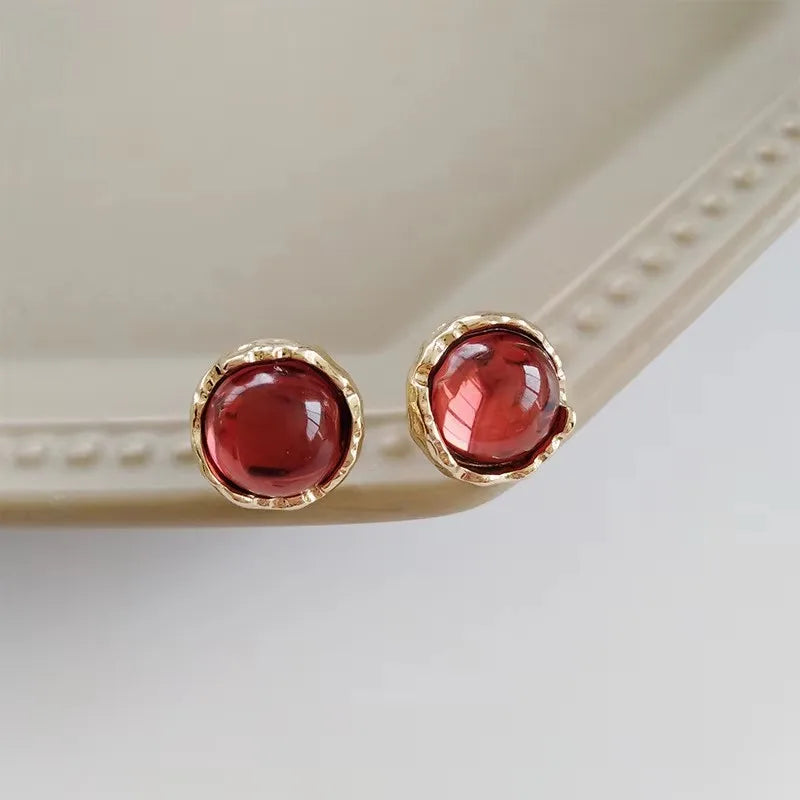 Ear Clip Without Ear Hole Women's Summer Ear Bone Clip Light Luxury Small Opal Heart Resin Stone Earrings Temperament Versatile