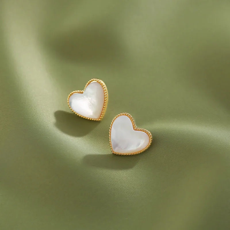 Ear Clip Without Ear Hole Women's Summer Ear Bone Clip Light Luxury Small Opal Heart Resin Stone Earrings Temperament Versatile